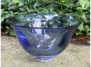 Lovely Flared Blue Tinted Glass Bowl