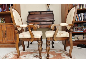 Pair Of Stout Decorative Arm Chairs