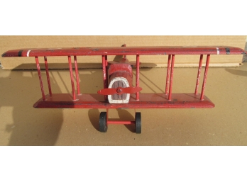 Hand Crafted Wooden Biplane
