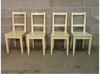 Fun Set Of Ikea Cream Lacquered Side Chairs