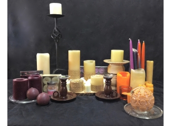 Colorful Array Of Candles & Candle Holders
