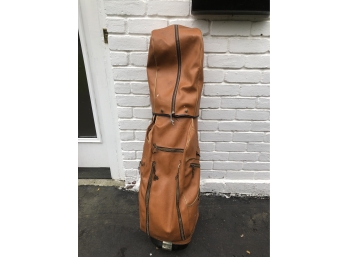 Vintage Scoville HotZ Leather Golf Bag With Rain Cover