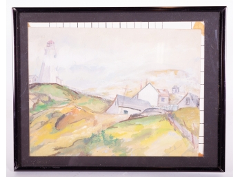 Watercolor Painting Of A Lighthouse