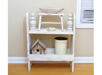 Two Tier Painted Stand, Architectural Elements And Bird House