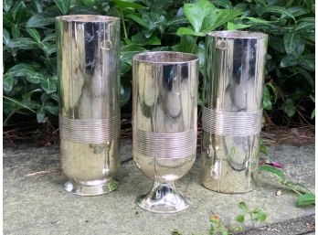 Three Vera Wang Silver Plated  Vases