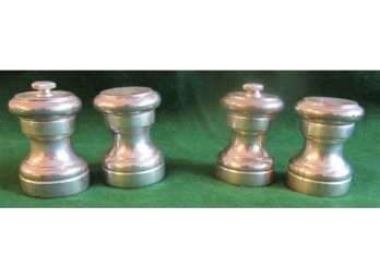 Two Pair Of  Tiffany & Co. Capstan Salt & Pepper Shakers In Sterling