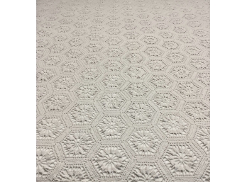 Handmade Ivory Crochet Tablecloth - 77' X  92'