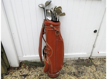 Executive Leather 'We Burn' Golf Bag With King Cobra Irons, 3 Different Drivers