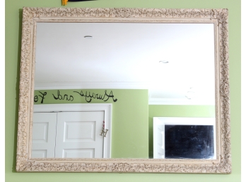 White Washed & Gold Decorated Molded Frame Mirror