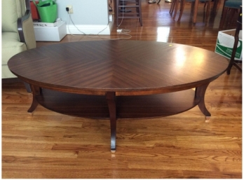 Ethan Allen Two Tier Oval Coffee Table