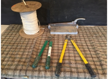 Spool Of Wire, Cable Cutters, Linoleum Cutter