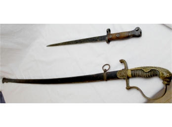 Vintage Sword And Bayonet