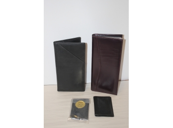 Lot 4 Asst Leather Wallets, Business Card Folios