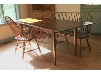 Dining Room Table With Dimes Bench And Two Dimes Chairs (only One Pictured)