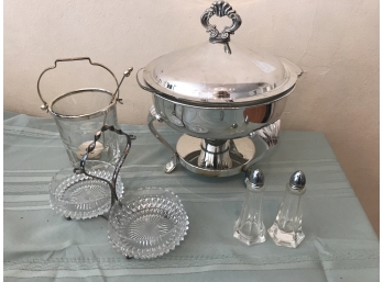 Silver Plate And Glass Serving Pieces