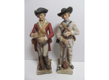 Pair Of Porcelain Revolutionary Soldiers With Matte Finish