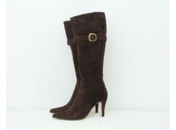 Façonnable Brown Suede Boots, Size 8