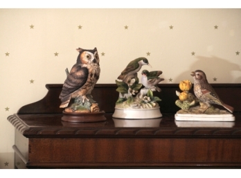 Group Of Three Porcelain Bird Figures