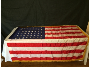 Forty Eight Star American Flag With Gild Fringe