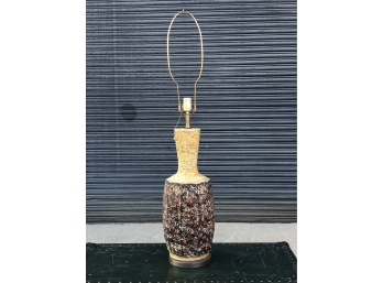 LARGE Mid Century Ceramic Table Lamp Bitossi Style  Lava Glaze