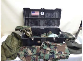 Military Army Foot Locker With Contents