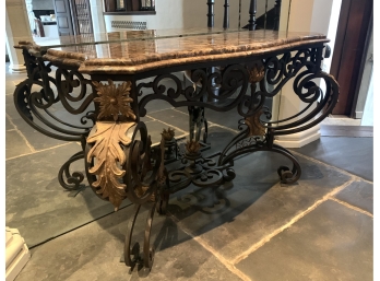 Gorgeous Marble Top Louis Style Console Table