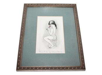 Frances Besner Newman Signed Pencil Drawing