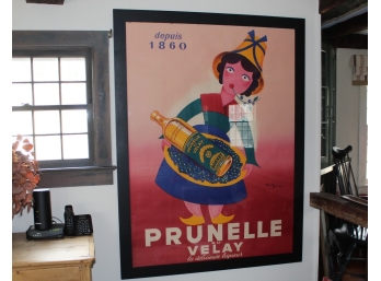 Vintage Framed French Poster 'Prunelle De Velay'