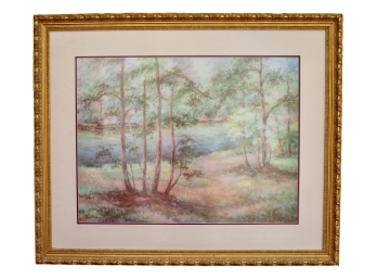 Pam Stallings Landscape Picture In Gold Gilt Frame