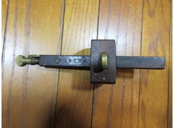 Antique Wood And Brass Scribing Tool