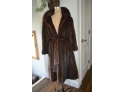 Mink Long Brown Coat With Belt