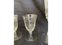 (#65) Crystal Etched Roses Glasses - See Details