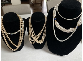 (#203) Costume Pearl Necklaces (7)
