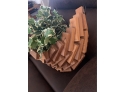 Wood Hanging Basket Faux Ivy Plant