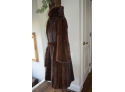 Mink Long Brown Coat With Belt
