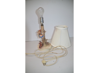 (#87) Vintage Hummel Goebel Girl And Dog Lamp 'Out Of Danger' With Shade
