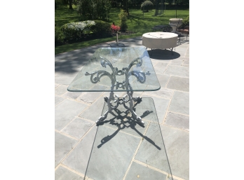 Beveled Round Edge Glass Top Table With Base