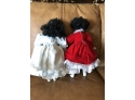 (#152) Collectable Dolls (2) - * Doll With Blue And White Dress Is Missing Sock