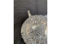 (#51) American Brilliant Cut Glass Crystal Pedestal Vase (slight Chip On Foot) 6.5' X 7'H