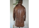 Vintage Beged-or Leather Mens 3/4 Jacket Size Medium - Has A Rip In Front