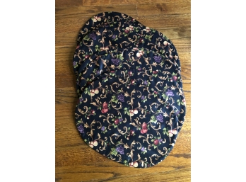 10 Oval Fabric Placemats - Double Sided - Same Pattern On Both Sides 16x12