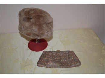 Vintage Fur Hat (small) Cutch Bag