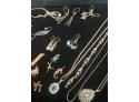 (#216) Assortment Of Sterling Silver Jewelry (necklaces, Earrings)