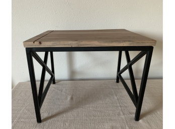 Accent Wood & Metal Footstool