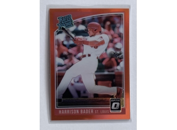 2018 Panini Donruss Optic Harrison Bader Orange #54 Rated Rookies Numbered  003/199 Baseball Trading Card