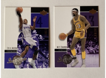 2002-03 Upper Deck Inspirations Wilt Chamberlain Lakers  #37 & Chris Webber Kings #71 Basketball Trading Cards