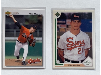 1991& 1992 Upper Deck Mike Mussina #65 & #675 Baseball Trading Cards