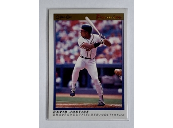 1991 O-Pee-Chee David Justice #70 Baseball Trading Card
