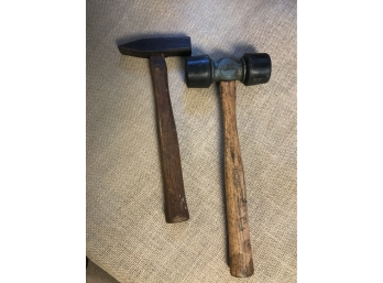 Vintage Plumb Engineer's Hammer And Craftsman Rubber Hammer
