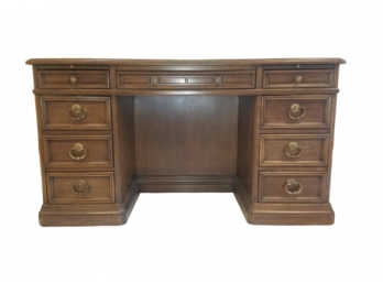 Sligh Executive Desk With Black Faux Leather Top